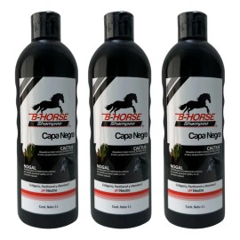 B-horse Shampoo Para Caballo Capa Negra 1l X 3