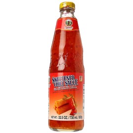 Pantainorasingh Pantai norasingh Thai Sweetened Chili Sauce for Spring Rolls (Large Bottle 32.5oz 730ml, Pack 1)