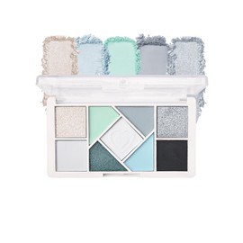 9 Colors Eyeshadow Makeup Palette, Green Purple Matte & Glitter Shimmer Metal Eye Shadow Powder, Highly Pigmented Long Lasting Waterproof Diamond Glistening Makeup Set, Beauty Gift for Women Girl- 04#