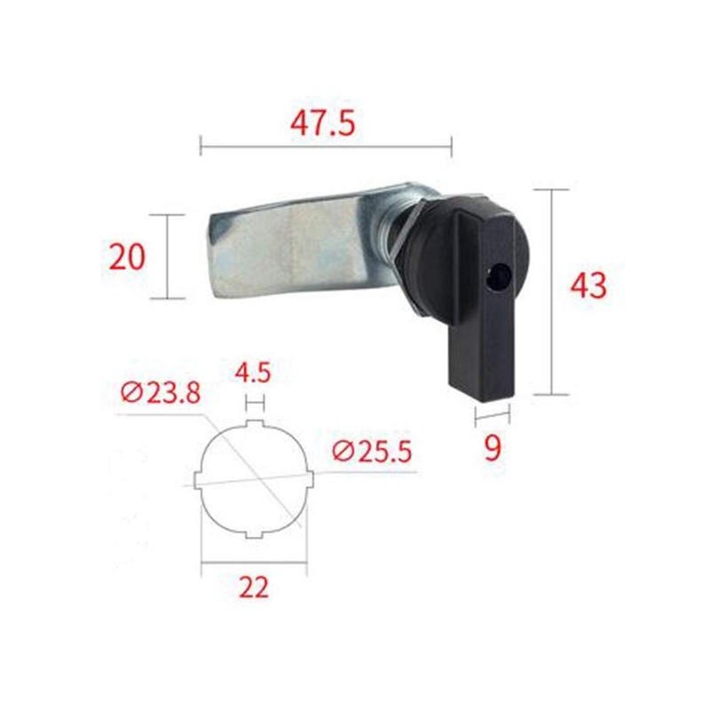 WJSKDQ 4PCS Thumb Operated Offset Thumb Cam Lock Black Cam
