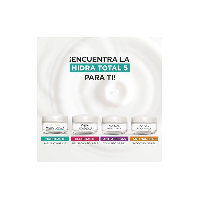 L'Oreal Paris, Crema Aclarante Fps17 Hidra Total 5 Anti-Manchas, 50Ml