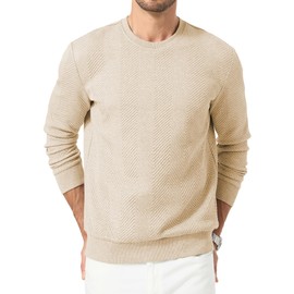 JMIERR Sweatshirt Men's Long Sleeve Casual Pullover Crew Neck Sweatshirts Winter Hoodies Loose Fit, A beige, S