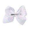 AMYDECOR 8 Inch White Sparkly Glitter Sequin Hair Bows for