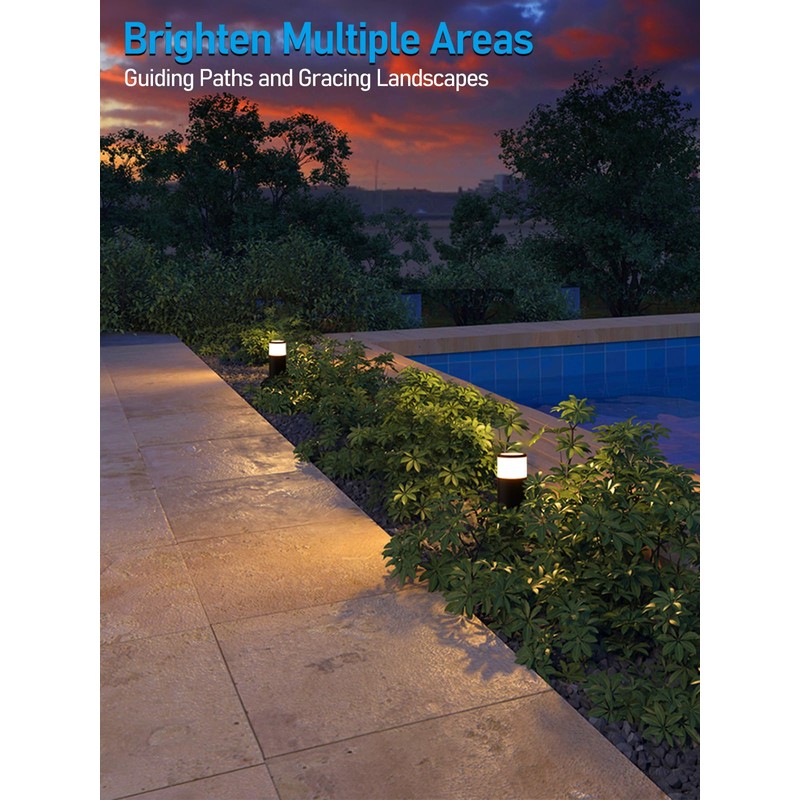 LEONLITE Low Voltage Path Lighting, 5W LED Landscape Bollard Pathway