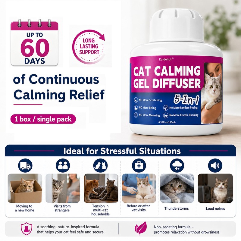 Cat Pheromones Calming Diffuser Gel, No Plug Required, Composure for