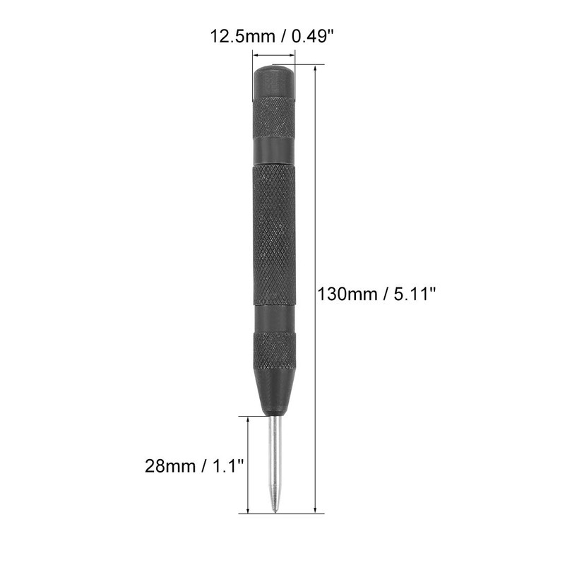 sourcing map Automatic Center Punch HSS Adjustable Spring Loaded Drill