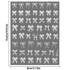 5D Embossed White Lace Bowknot Nail Art Stickers Pearl Bow Nail Stickers for Nail Art Supplies Retro Relief Bow Nail Decals Self-sdhsive Bow Stickers for Nails Ribbon Bows Nail Accessories for Women
