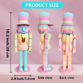 TUTHKOTH Articulated Rainbow Nutcracker Statue for Adults - 10.2 Inch 3D Printed Christmas Decor with Movable Joints, Unique