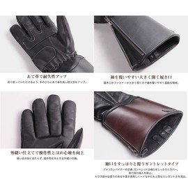 DEGNER Gauntlet Gloves / GAUNTLET GLOVES WG-36 (L, Black/Black)