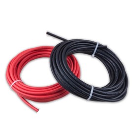 KUSTAT Resistant Cable Solar PV Extension Cable, 10 12 14 AWG 6/4/2.5 Square, 1 Pair Black and Red Cable Outdoor Wire (Size : 8m red and 8m Black, Color : 10 AWG-6mm2)