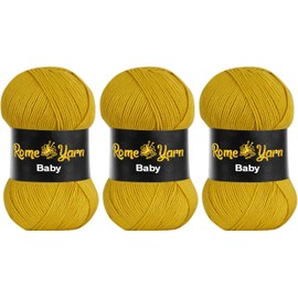 Baby Yarn #3 Light Worsted DK Anti-Pilling Acrylic Yarn for Knitting and Crochet (3 Pack, 1321 Sun Yellow)