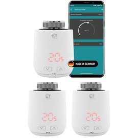 Eurotronic Comet ZW eco: 3 times smart WiFi thermostat for radiators. WLAN heating control set including free app. No base station required.