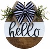 Hello Wreath with Stripe for Front Door Year Round Hanger