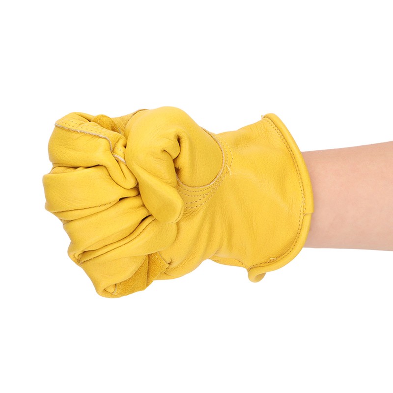 Garden Cowhide Gloves Wear Resistance Full Finger Leather Gloves for