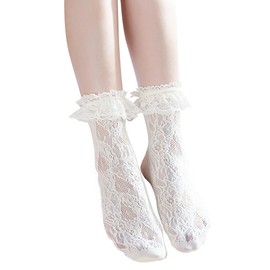 Baby Kids' Socks, High Socks, Crew Socks, Girls, Formal Socks, Formal Wear, For Recitals, Graduations, School Entrance Ceremonies, Weddings, Stylish, short white