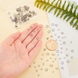 UNICRAFTALE about 200pcs 4 Sizes Stainless Steel Jump Rings Rainbow Open Jumps Rings Connector Rings 2.5-4.4mm Inner Diameter Metal Jump Ring Jewelry Connectors for Bracelet Earrings Necklace Making