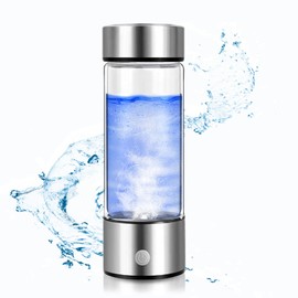 Wasserstoff Generator, Hydrogen Water Bottle, 420ML Wasserstoff-Wassergenerator, Tragbarer USB Wasserionisator, Pem Technologie Hydrogen Wasserstoffreiche Generator für Sport (A - 420ml)