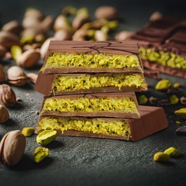 Dubai Chocolate Bar - Premium Chocolate Dubai Bar with Crunchy Pistachios in an Elegant Gift Box - 7oz Pistachio Bars for a Luxurious Treat - Exquisite Middle Eastern Dessert for Chocolatte Connoisseurs