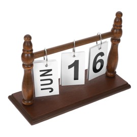 Operitacx Wooden Flip Calendar Retro Decor Desktop Decoration Reusable Table Calendar Desk Calendar Decor Desk Calendar for Home Desk Accessories Decorative Desk Calendar Coffee Iron