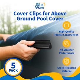 Blue Wave 5 Pack Pool Cover Clips for Above Ground Pools – Weather-Resistant 6-in Pool Clamps with to Keep Winter Covers Secure – Easy Clip-On Installation – Pool Accessories, Assorted Colors