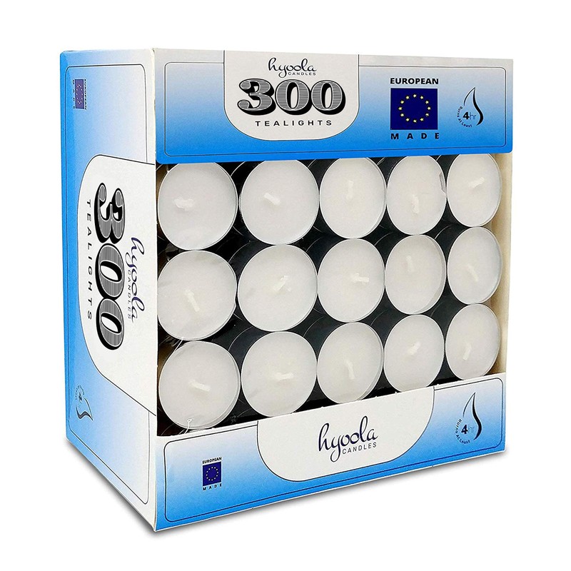 Hyoola Tea Lights Candles - 300 Bulk Candles Pack -