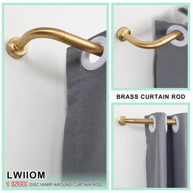 Lwiiom 2 Pack Wrap Around Curtain Rod for Windows 28