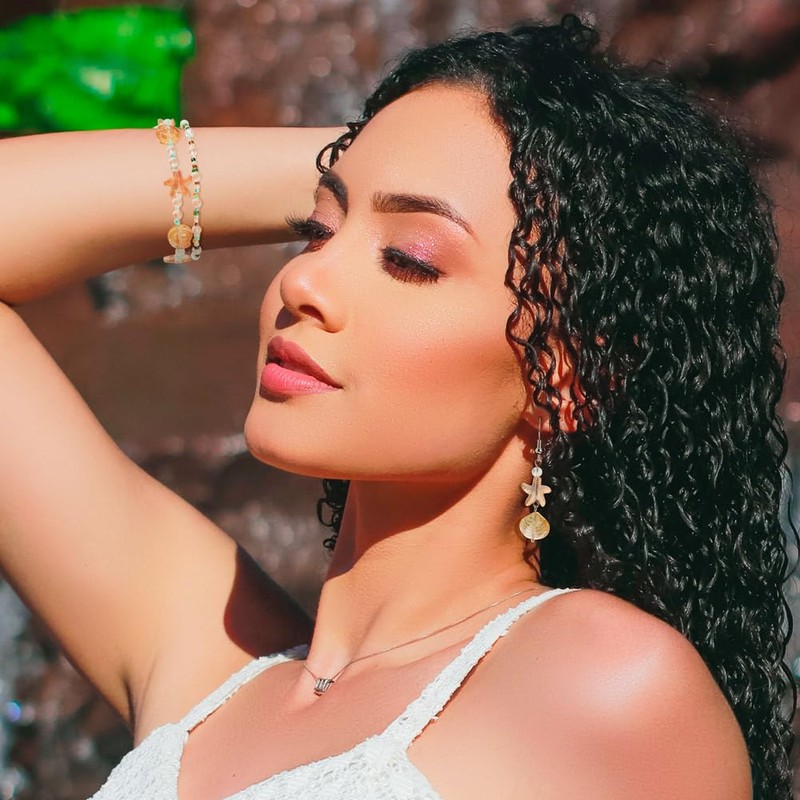 Cheriswelry About 1600~2000pcs Ocean Theme Paint Glass Beads Starfish Shell