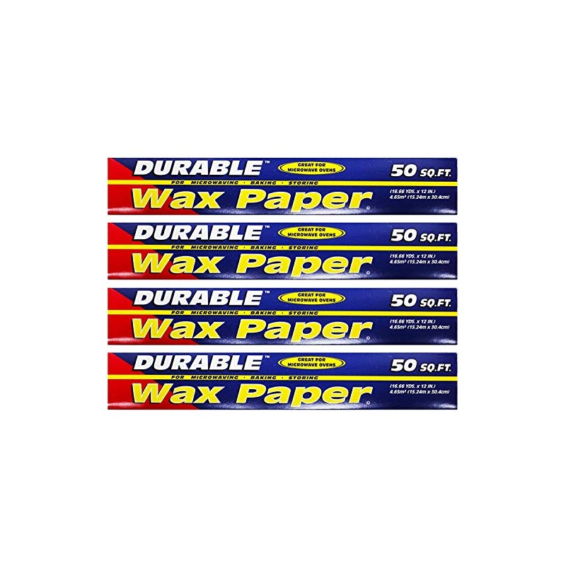 (4 pack) Durable Wax Paper for Microwave, Baking, Storing, Arts