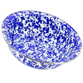 Golden Rabbit Enamelware - 4qt Serving Bowl (Cobalt Swirl)