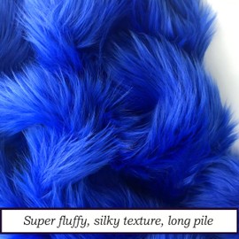 Bianna Creations Faux Fur Fabric Pieces | US Based Seller | Shaggy Squares | Craft, Sewing, Costumes, Solid Colors (Royal Blue, 20x20 inches)