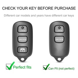 CACARLIKE for Toyota Key Fob Cover with Leather Lanyard, Car Key Fob Case Compatible with 2003-2009 Toyota 4Runner Matrix 1999-2006 Toyota Camry Smart Key Protector Holder