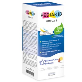 PEDIAKID - Omega 3 - Das mit der aus Fischöl gewonnenen Omega-3- Fettsäure DHA angereicherte - Vitamin A, C, D, E - Fördert die kognitiven Funktionen - 125ml