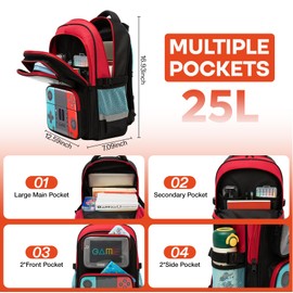 Beaulyn Gamer School Backpack for Boys Kids, School Bag for Elementary & Middle Students for Ages 6-14