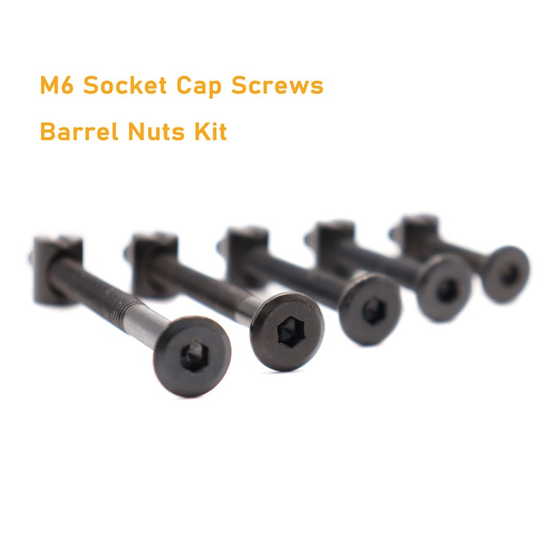 binifiMux M6 Crib Screws Hardware Kit, Black Flat Furniture Connector
