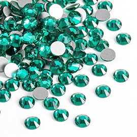 Beadsland Gemas redondas de cristal con parte posterior plana para decoración de uñas y manualidades con pegamento, circonita azul, 4.6-4.8mm, SS20/14