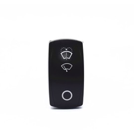 TOHUBE 20A/12V 10A/24V 6 Pin Laser Momentary ON ON Off Windshield Wiper Washer Rocker Switch LED Light Vertical Mounted for Jeep Boat Trucks (Blue)