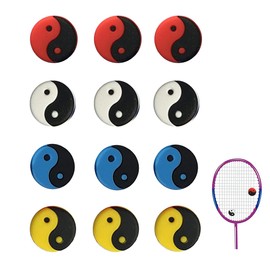 OHYER Pack of 12 Tennis Shock Absorbers Tennis Racket Shock Absorber Tennis Vibration Damper Tennis Damper Racket Shock Absorber for Tennis Racket Squash Racket Reduces Racket Vibration (4 Colours)
