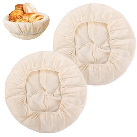 2PCS Round Tea Towels for Baking sourdough, banneton liner, Suitable for Sourdough Proofing Basket, Banneton Bread Proofing Basket, Proofing Basket (2 pcs round cloth liner)