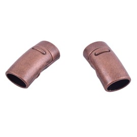 KONMAY 5 Sets 10.3x6.5mm Antique Copper Color Magnetic Clasp for Licorice Leather/Bracelet