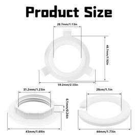 10 Pack LampShade Reducer Ring, E27 to E14 Plastic Lampshade Ring Converter, White Lamp Light Shade Adapter Ring, Plastic Replacement 42mm to 29mm Screw Light Fitting Adapter (3 Sizes)