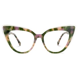 Zeelool Fashion Oversize Cat Eye Blue Light Blocking Glasses for Women Hilliard ZJGA894665-01 Floral