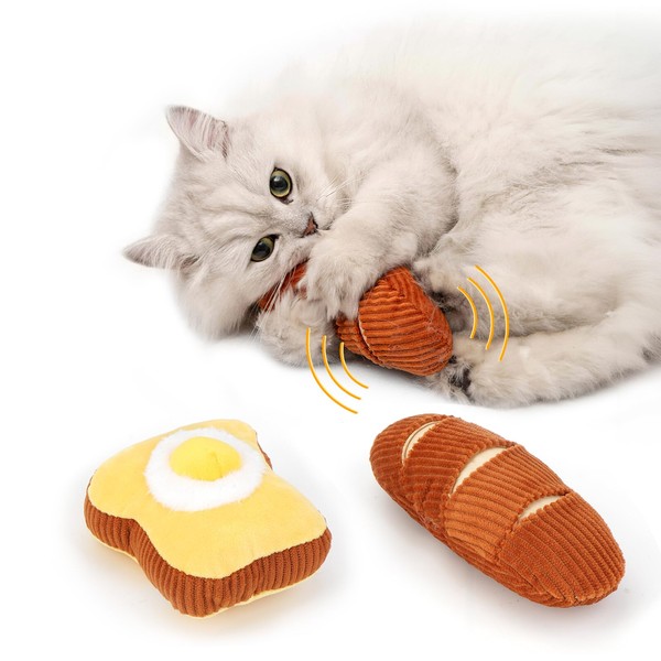 ROLUFY Cat Toys, 2 Pack Catnip Bell Sound Toys Soft
