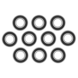 Pack of 10 ball bearings, 6004 2RS 20 x 42 x 12 mm deep groove ball bearings, double shielded ball bearings, rubber sealed, bearing steel, high-speed ball bearings