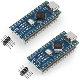 KidsRobot Nano V3 ATmega328P Microcontroller Board Compatible with Arduino Nano R3, USB Type-C, Pre-Soldered Headers, Don't Support MAC M1/M2 CPU (2PCS)
