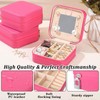 Hillban Bridesmaid Gifts Jewelry Box with Mirror, PU Leather Small
