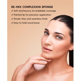 HALEYS Re–mix Complexion Sponge Vegan, Cruelty-Free Makeup Sponge Blender - Apply Liquid, Cream or Powder Foundation for a Precise, Streak-Free Finish (Pink)