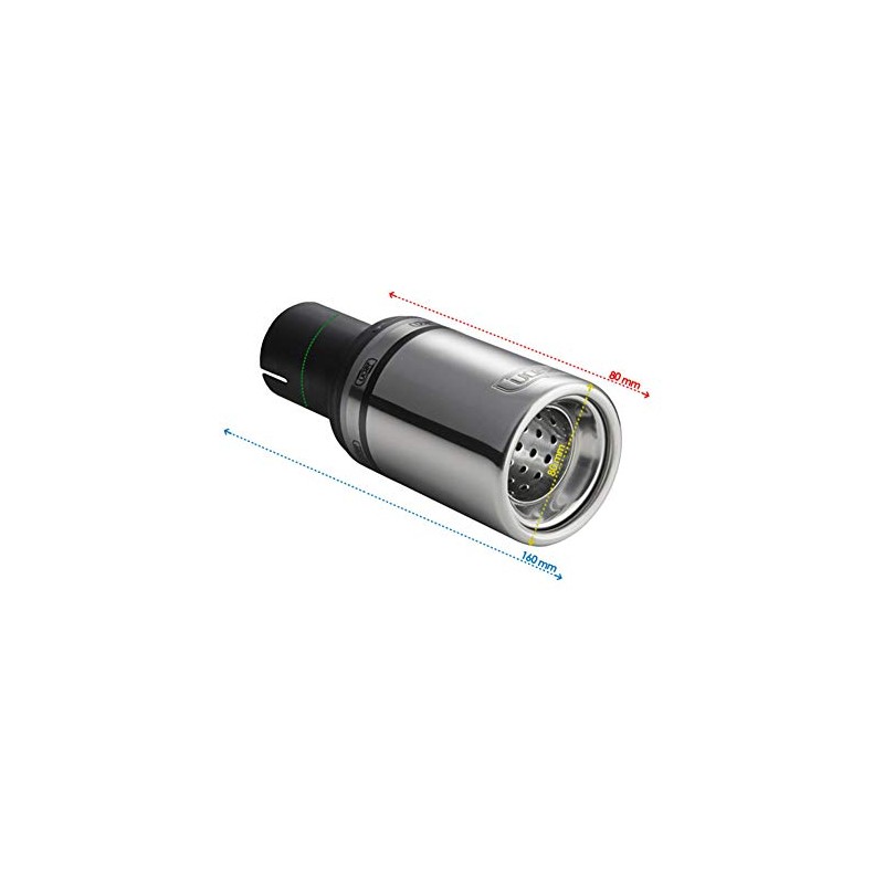 Ulter Sport Exhaust finisher - Round Ø80mm - Length 80mm