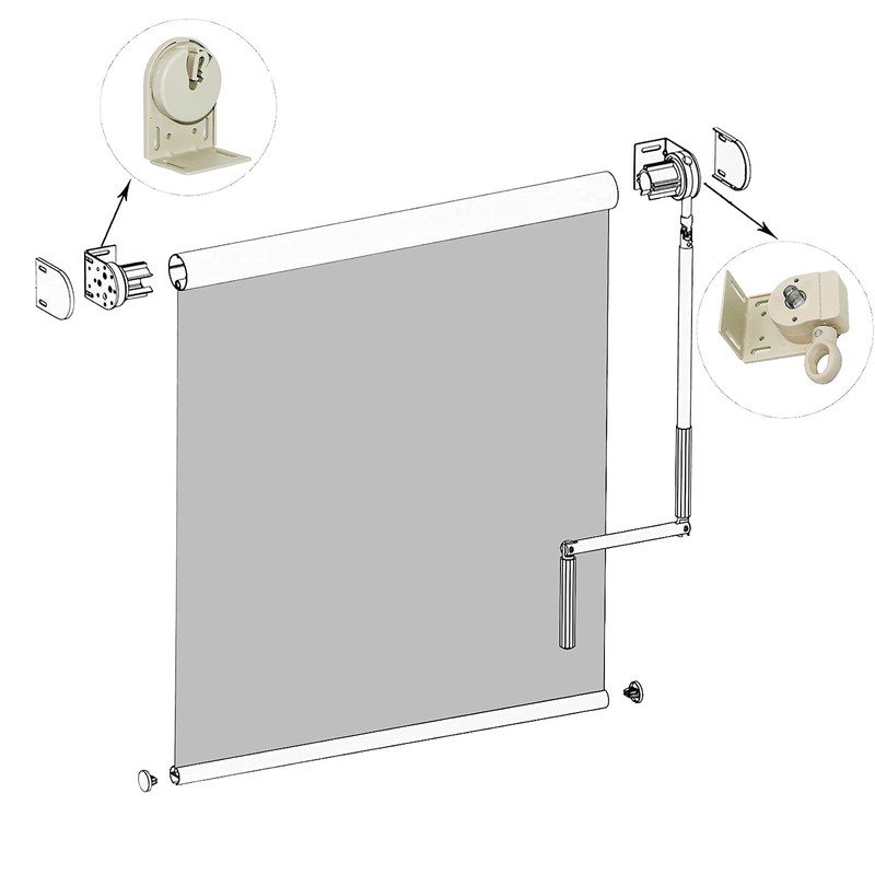 Universal Replacement Installation Accessories for Indoor/Outdoor Sunshade and Roller Blinds(Crodless