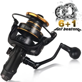 Sougayilang Carp Reels, Smooth Powerful Spinning Fishing Reel 6+1BB Carp Bait Reels, Max Drag 33LB Saltwater / Freshwater Sea Fishing Reel-70