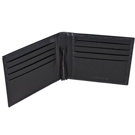 LUCA Wallet with Money Clip Handmade in Germany, Calf leather black